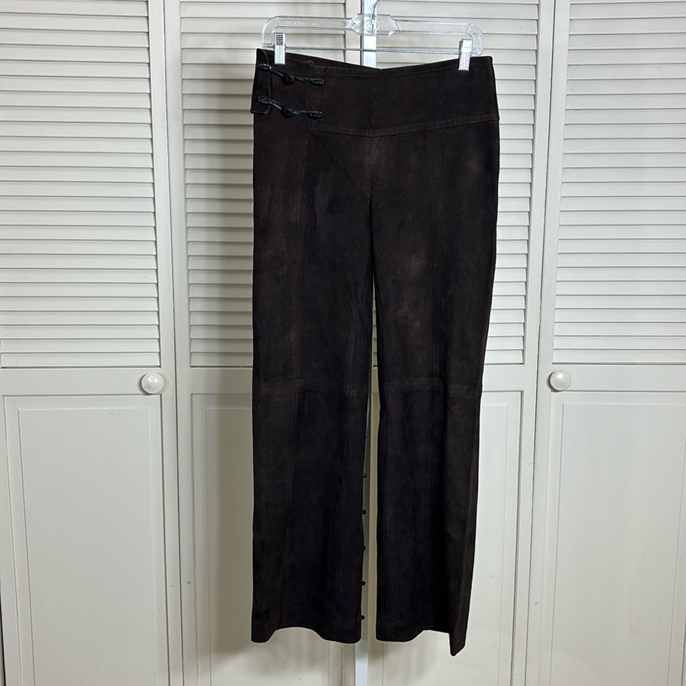 Valentino Suede Cropped Straight Leg Pants Size 10